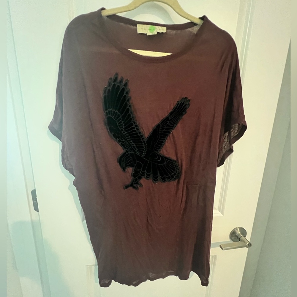 Stella McCartney Maroon Eagle Tunic Top, Size 40 US 8
